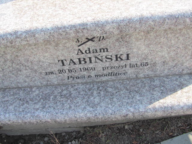 Adam Tabiński Lubaczów - Grobonet - Wyszukiwarka osób pochowanych
