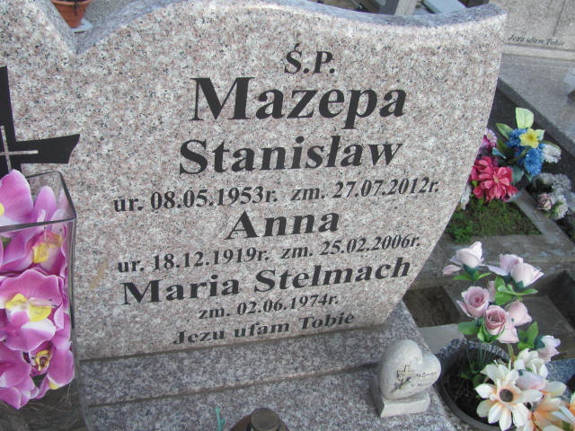 Anna MAZEPA 1919 Lubaczów - Grobonet - Wyszukiwarka osób pochowanych