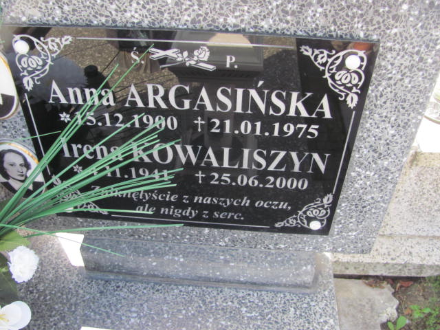Anna Argasińska 1900 Lubaczów - Grobonet - Wyszukiwarka osób pochowanych