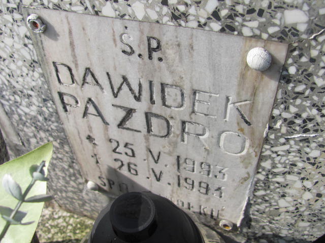 Dawid Pazdro 1993 Lubaczów - Grobonet - Wyszukiwarka osób pochowanych